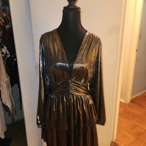 Zara Festive Black and Gold Dress